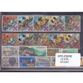 Spejder p Frimrker. 19 Stk. Stemplet/Ustemplet