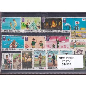 Spejder p Frimrker. 17 Stk. Stemplet/Ustemplet