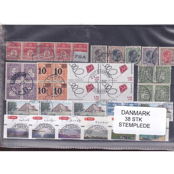 Danmark Samling - 38 Stk. Stemplet