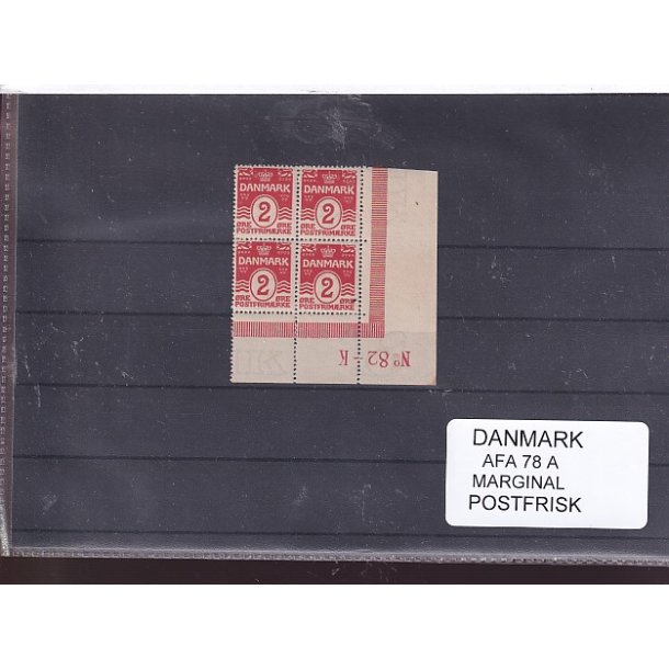 Danmark - AFA 78A Marginalblok - Postfrisk