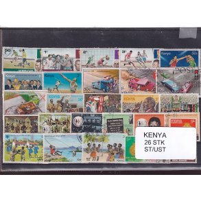 Kenya Samling - 26 Stk. Stemplet / Ustemplet