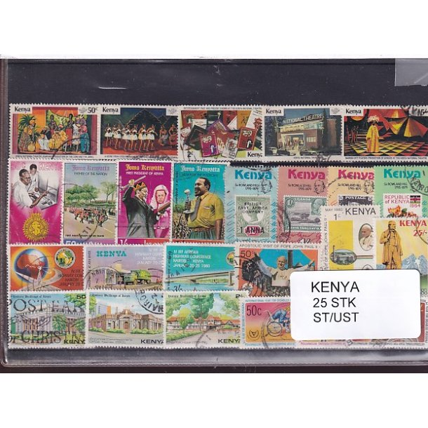 Kenya Samling - 25 Stk. Stemplet / Ustemplet