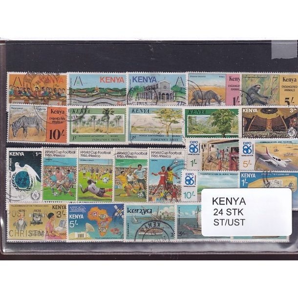 Kenya Samling - 24 Stk. Stemplet / Ustemplet