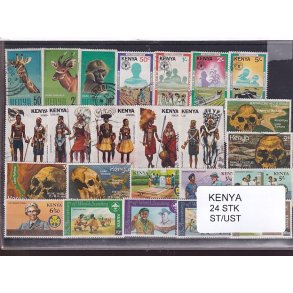 Kenya Samling - 24 Stk. Stemplet / Ustemplet