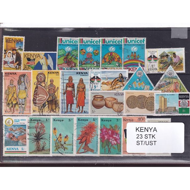 Kenya Samling - 23 Stk. Stemplet / Ustemplet