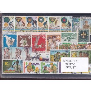 Spejder p Frimrker. 27 Stk. Stemplet/Ustemplet