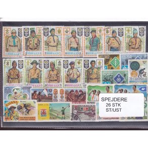 Spejder p Frimrker. 26 Stk. Stemplet/Ustemplet