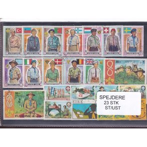 Spejder p Frimrker. 23 Stk. Stemplet/Ustemplet