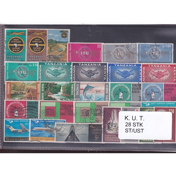Kenya Uganda Tanganyika Samling - 28 Stk. Stemplet / Ustemplet