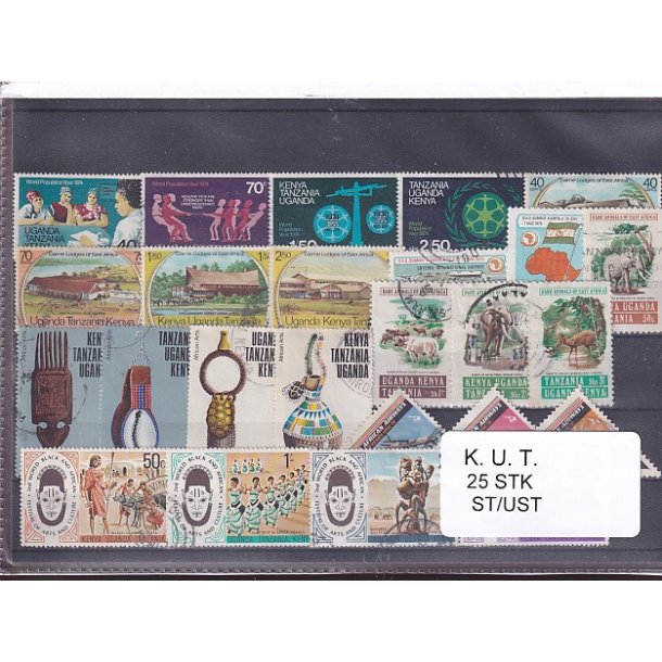 Kenya Uganda Tanganyika Samling - 25 Stk. Stemplet / Ustemplet