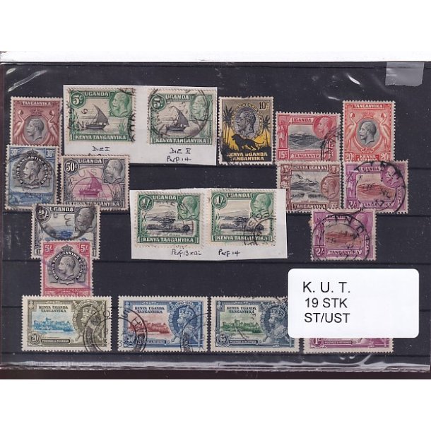 Kenya Uganda Tanganyika Samling - 19 Stk. Stemplet / Ustemplet