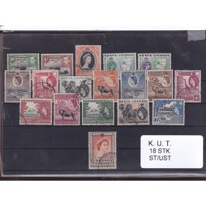 Kenya Uganda Tanganyika Samling - 18 Stk. Stemplet / Ustemplet