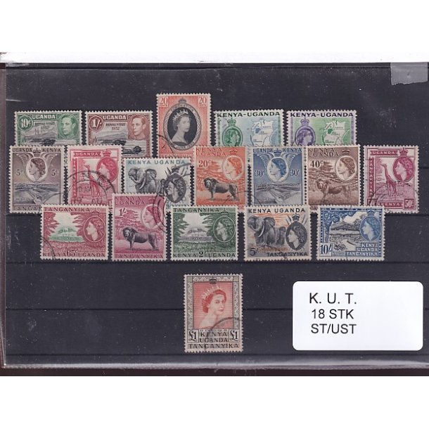 Kenya Uganda Tanganyika Samling - 18 Stk. Stemplet / Ustemplet