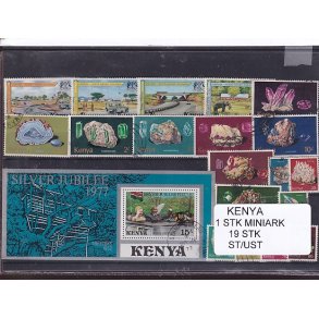 Kenya - 1 Stk. Miniark + 19 Stk. - Stemplet / Ustemplet
