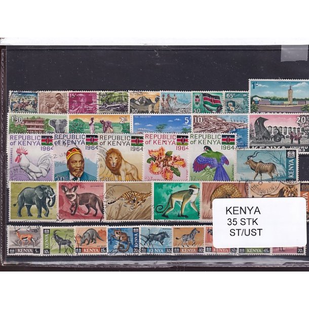 Kenya Samling - 35 Stk. Stemplet / Ustemplet
