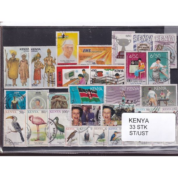 Kenya Samling - 33 Stk. Stemplet / Ustemplet