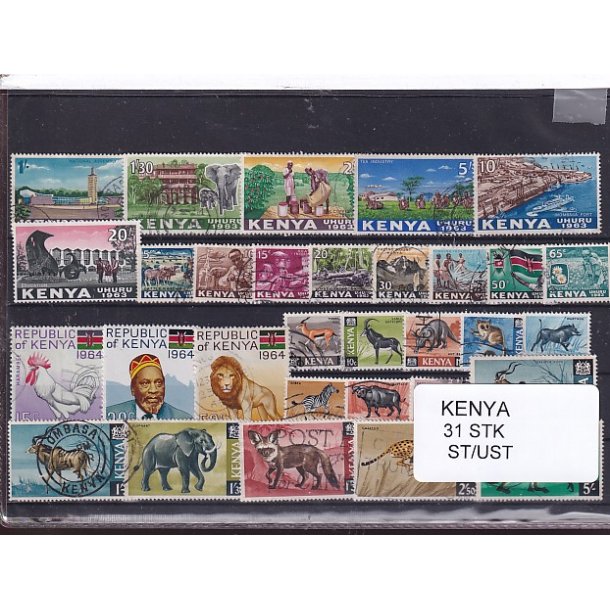 Kenya Samling - 31 Stk. Stemplet / Ustemplet