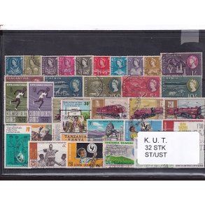 Kenya Uganda Tanganyika Samling - 32 Stk. Stemplet / Ustemplet