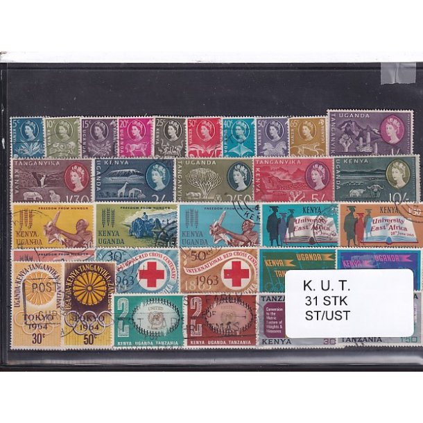 Kenya Uganda Tanganyika Samling - 31 Stk. Stemplet / Ustemplet