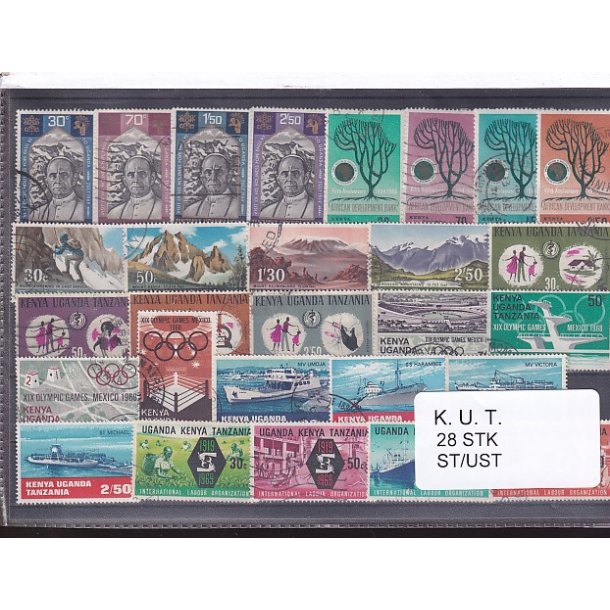 Kenya Uganda Tanganyika Samling - 28 Stk. Stemplet / Ustemplet