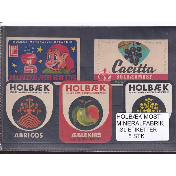 Etiketter - Holbk Most/Mineralvand - 5 Stk.