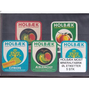 Etiketter - Holbk Most/Mineralvand - 5 Stk.