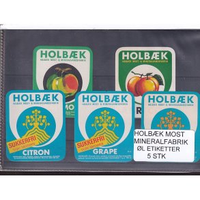 Etiketter - Holbk Most/Mineralvand - 5 Stk.
