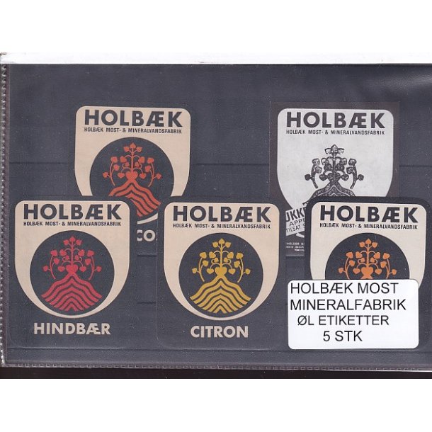 Etiketter - Holbk Most/Mineralvand - 5 Stk.