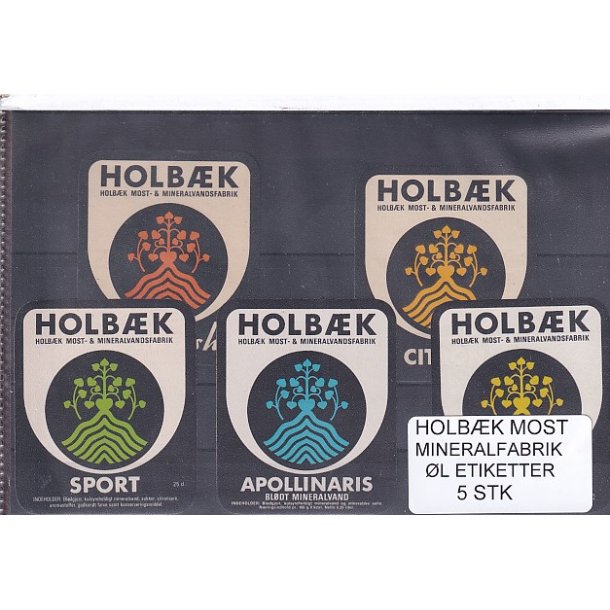 Etiketter - Holbk Most/Mineralvand - 5 Stk.