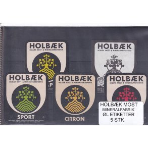 Etiketter - Holbk Most/Mineralvand - 5 Stk.