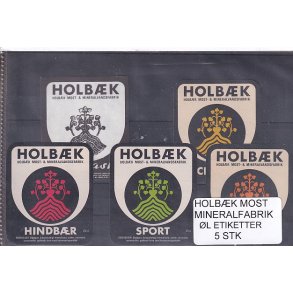 Etiketter - Holbk Most/Mineralvand - 5 Stk.