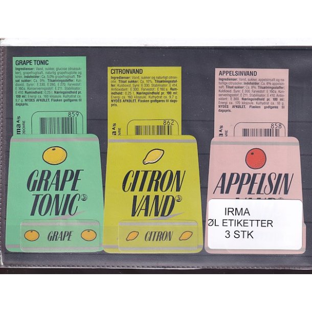 Etiketter - Irma-  3 Stk.