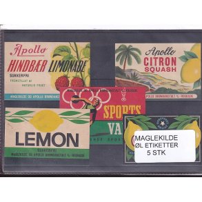 Etiketter - Maglekilde - Apollo - Roskilde - 5 Stk.