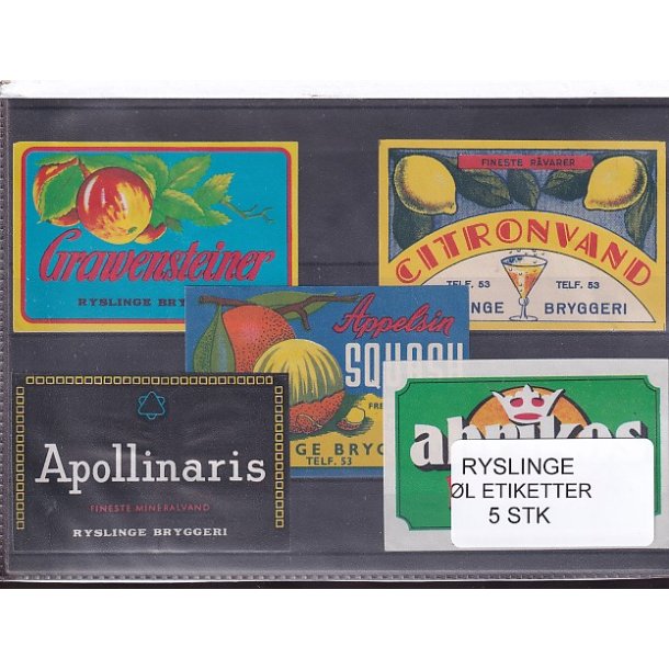 Etiketter - Ryslinge Bryggeri -  5 Stk.