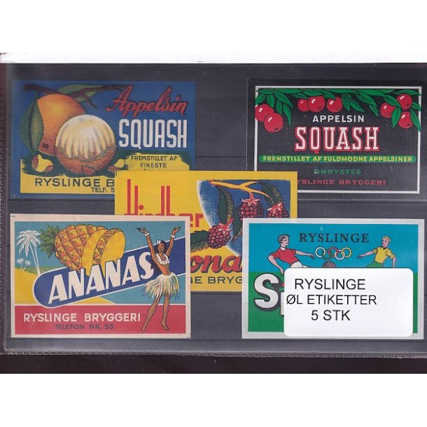 Etiketter - Ryslinge Bryggeri -  5 Stk.