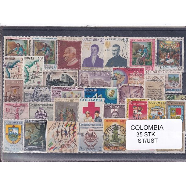Colombia Samling - 35 Stk. Stemplet/ustemplet