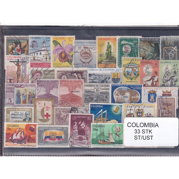 Colombia Samling - 35 Stk. Stemplet/ustemplet