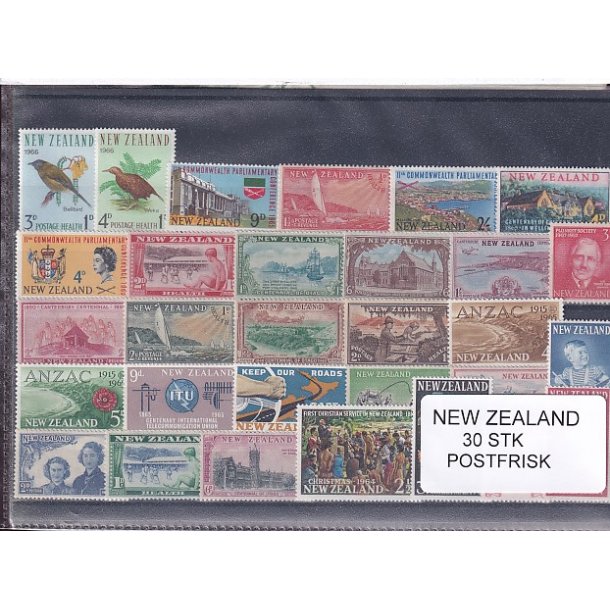 New Zealand Samling - 30 Stk. Postfrisk
