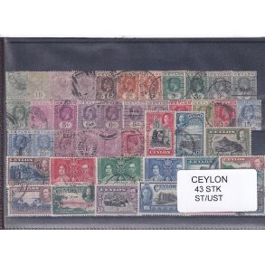 Ceylon Samling - 43 Stk. Stemplet/Ustemplet