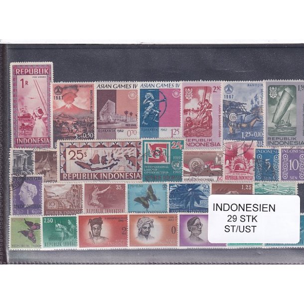 Indonesien Samling. 29 Stk. Stemplet/Ustemplet