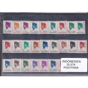 Indonesien Samling. 25 Stk. Postfrisk