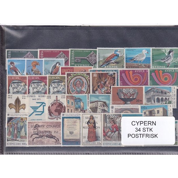 Cypern Samling - 34 Stk. - Postfrisk