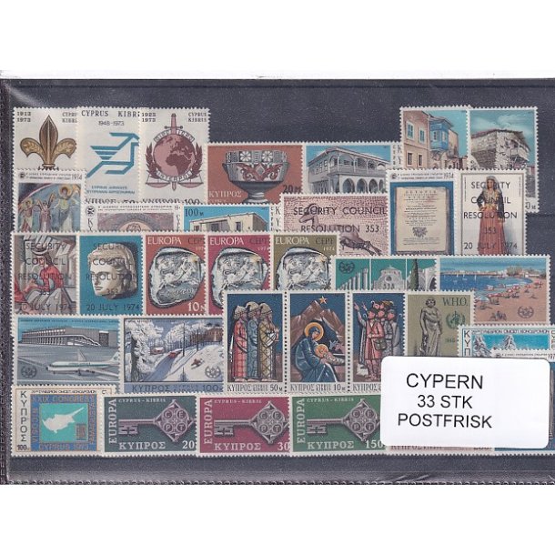 Cypern Samling - 33 Stk. - Postfrisk