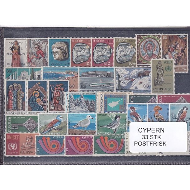 Cypern Samling - 33 Stk. - Postfrisk