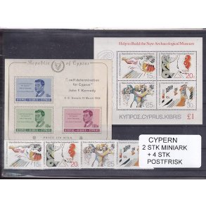 Cypern Samling - 2 Miniark - 4 Stk. - Postfrisk