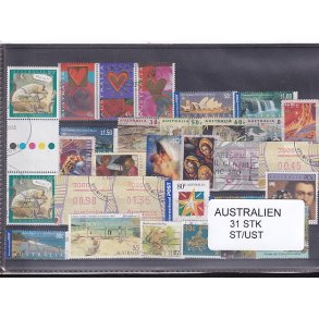 Australien Samling - 31 Stk. Stemplet/Ustemplet