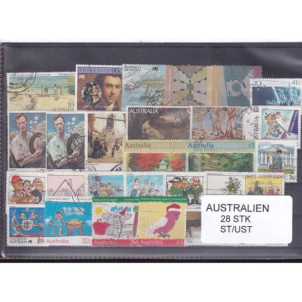 Australien Samling - 28 Stk. Stemplet/Ustemplet