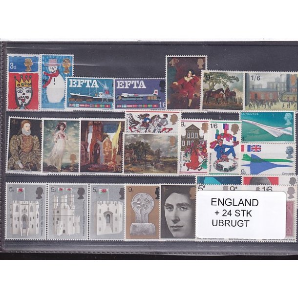 England Samling - 24 Stk. Ubrugt