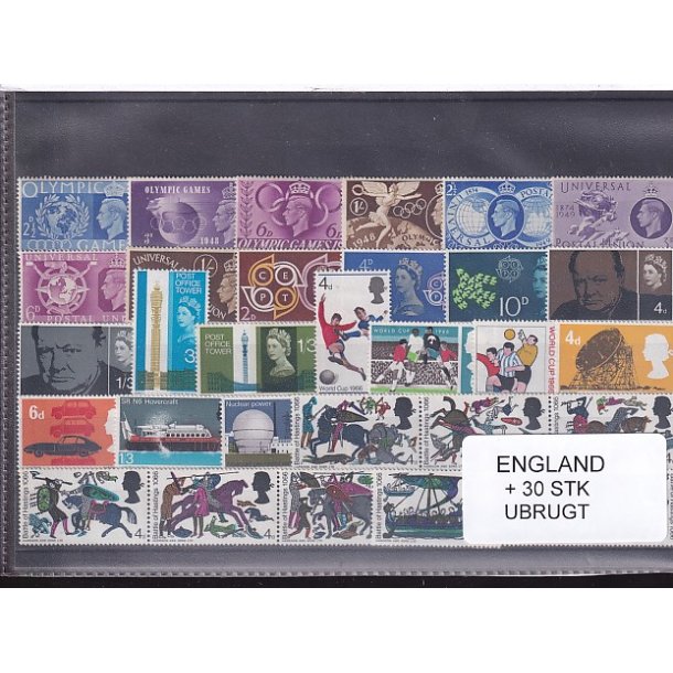 England Samling - 30 Stk. Ubrugt