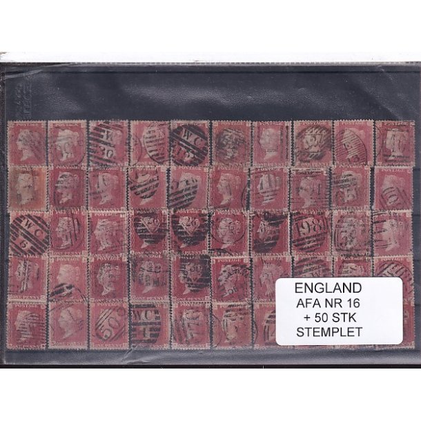 England AFA nr 16 - 50 Stk. Stemplet